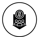Reduce labor costs black filled icon