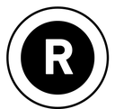 Registered trademark symbol black filled icon