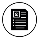 Resume black filled icon
