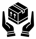 Safe delivery black filled icon