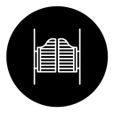 Saloon door black filled icon