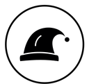 Santa hat black filled icon