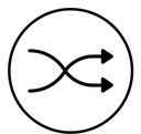 Shuffle arrow black filled icon