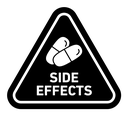 Side effects sign black filled icon