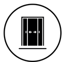 Sliding door black filled icon