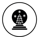 Snow globe black filled icon