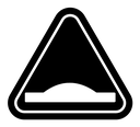 Caution speed Ramps sign black filled icon