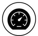 Speedometer black filled icon