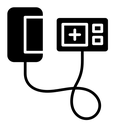 Sphygmomanometer black filled icon