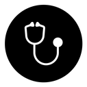Stethoscope black filled icon