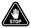 Stop security sign black filled icon