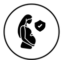 Suitable in pregnancy black filled icon