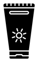 Suntan cream black filled icon