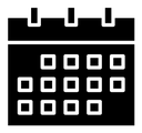 Table calendar black filled icon