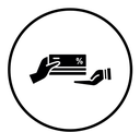 Take credit black filled icon