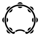 Tambourine black filled icon