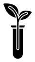 Test tube with plant black filled icon
