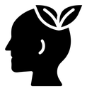 Think green black filled icon