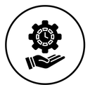 Time management icon (2) black filled icon