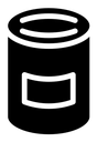 Tin can black filled icon