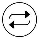 Transfer arrows black filled icon