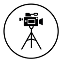 TV camera black filled icon