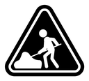 Under construction sign black filled icon