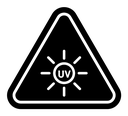 UV light do not look sign black filled icon