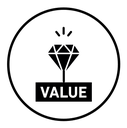 Value black filled icon