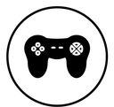 Video game controller black filled icon