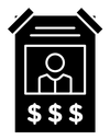 Wanted black filled icon