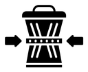 Waste reduction black filled icon