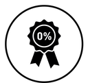 Zero percent black filled icon