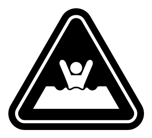 Mud warning sign black filled icon