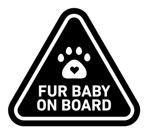 Fur baby on board sign black filled icon
