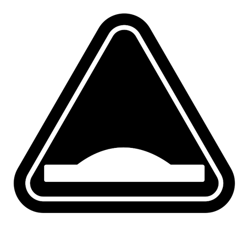 Caution speed Ramps sign black filled icon
