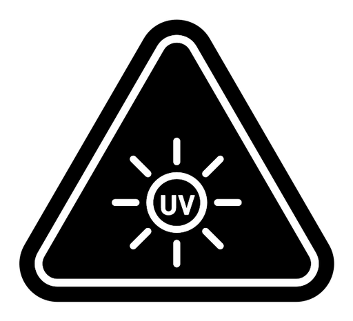 UV light do not look sign black filled icon
