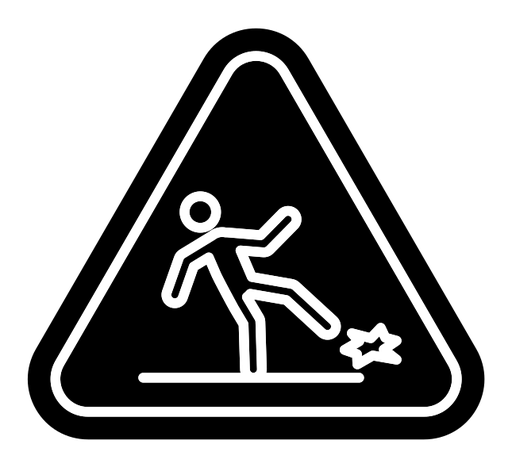 Wet Floor sign black filled icon