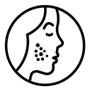 Acne black outline icon