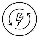 Alternative power black outline icon