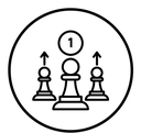 Archive market leadership black outline icon