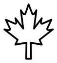 Autumn leaf canadian black outline icon