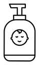 Baby shampoo black outline icon
