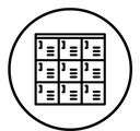 Banking locker black outline icon