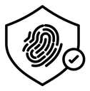 Biometric security black outline icon