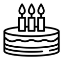 Birthday cake black outline icon
