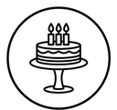 Birthday cake black outline icon