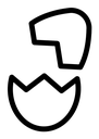 Broken egg black outline icon