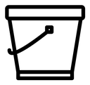 Bucket black outline icon