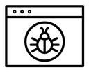 Bug black outline icon
